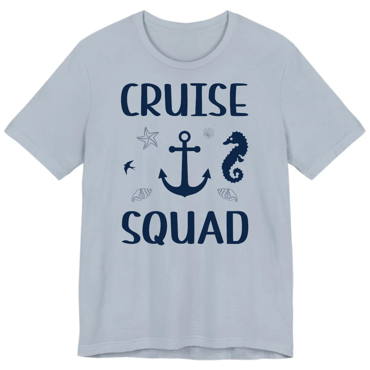 Cruise Squad Anchor Premium T-Shirt in Light Blue