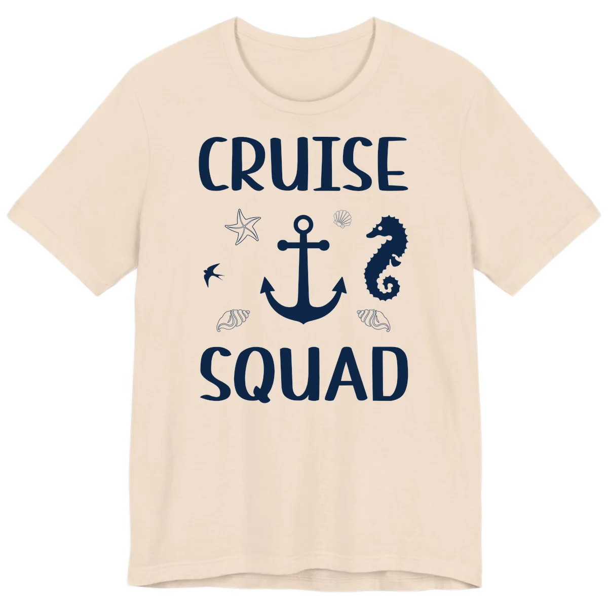 Cruise Squad Anchor Premium T-Shirt in Soft Cream