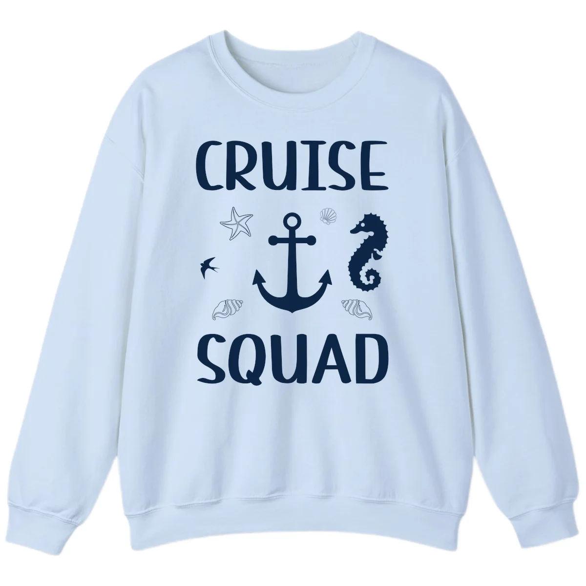 Cruise Squad Anchor Sweatshirt in Light Blue