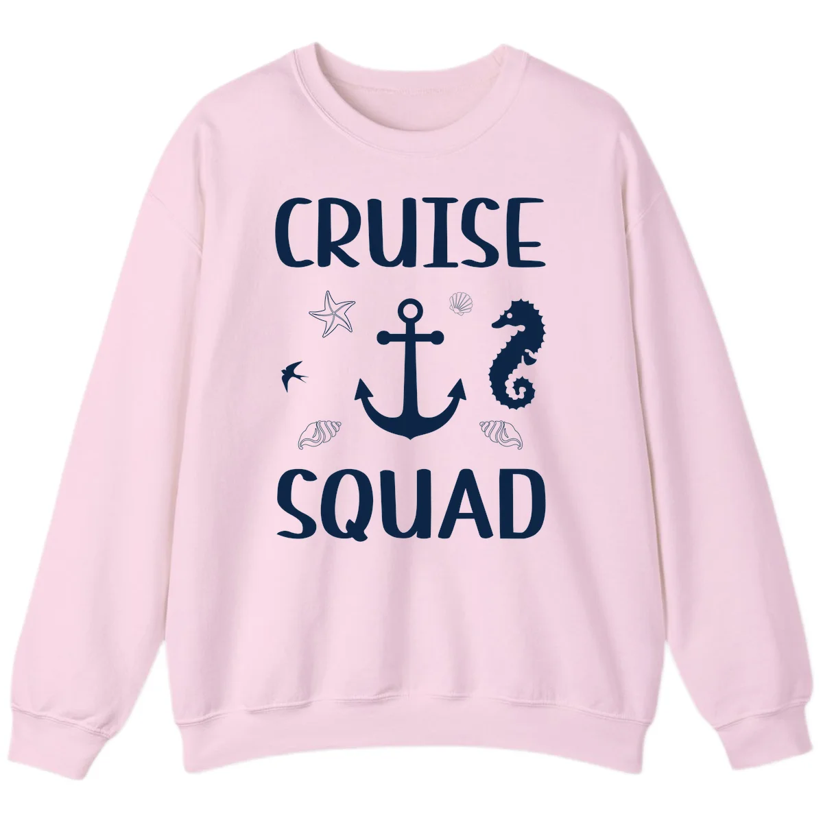 Cruise Squad Anchor Sweatshirt in Light Pink