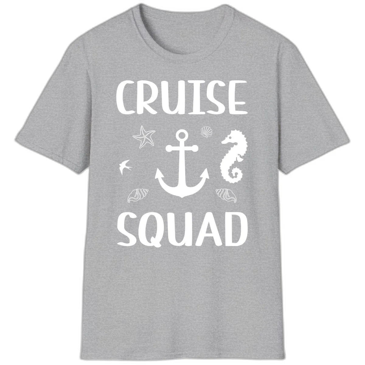 Cruise Squad Anchor T-Shirt in Sport Grey
