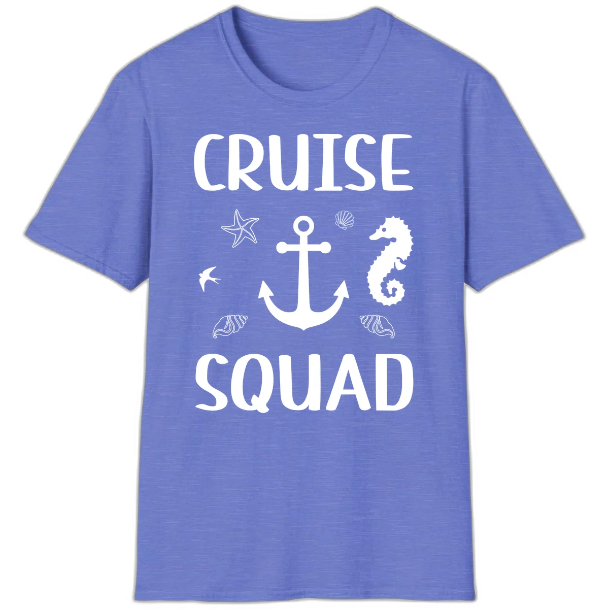 Cruise Squad Anchor T-Shirt in Heather Royal