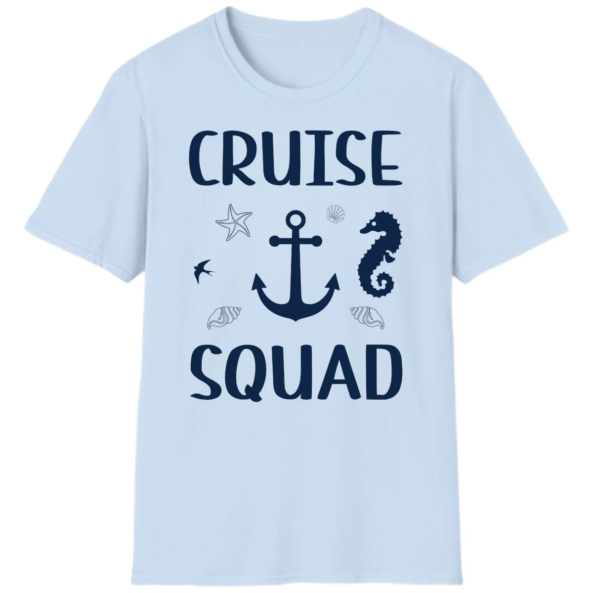 Cruise Squad Anchor T-Shirt in Light Blue