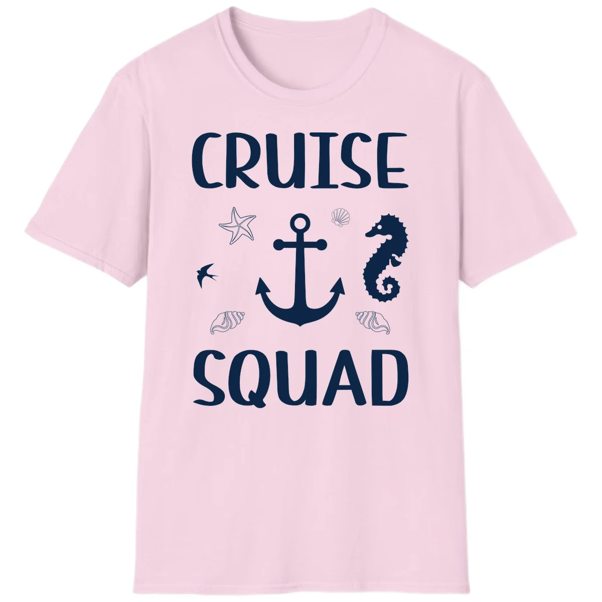 Cruise Squad Anchor T-Shirt in Light Pink