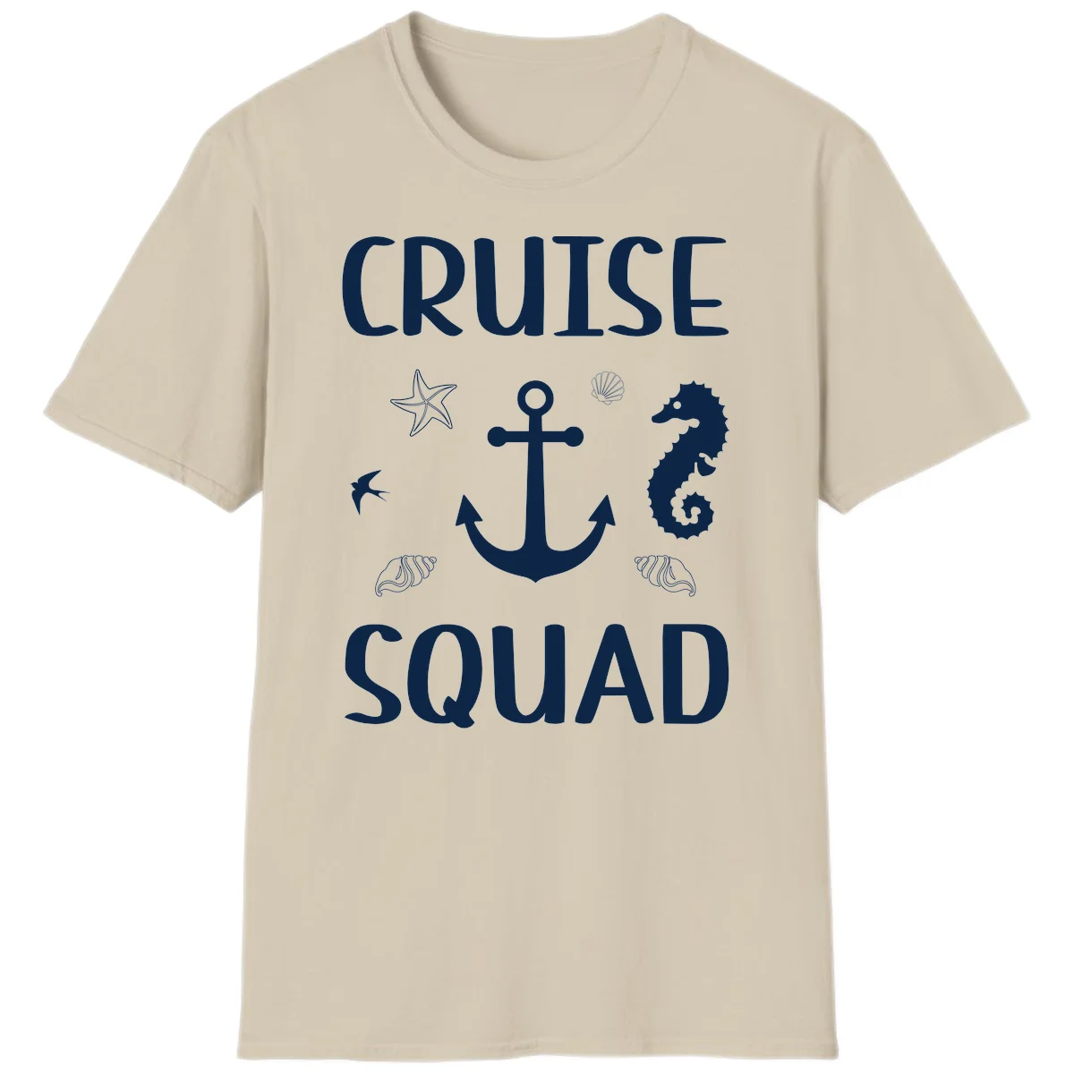 Cruise Squad Anchor T-Shirt in Sand