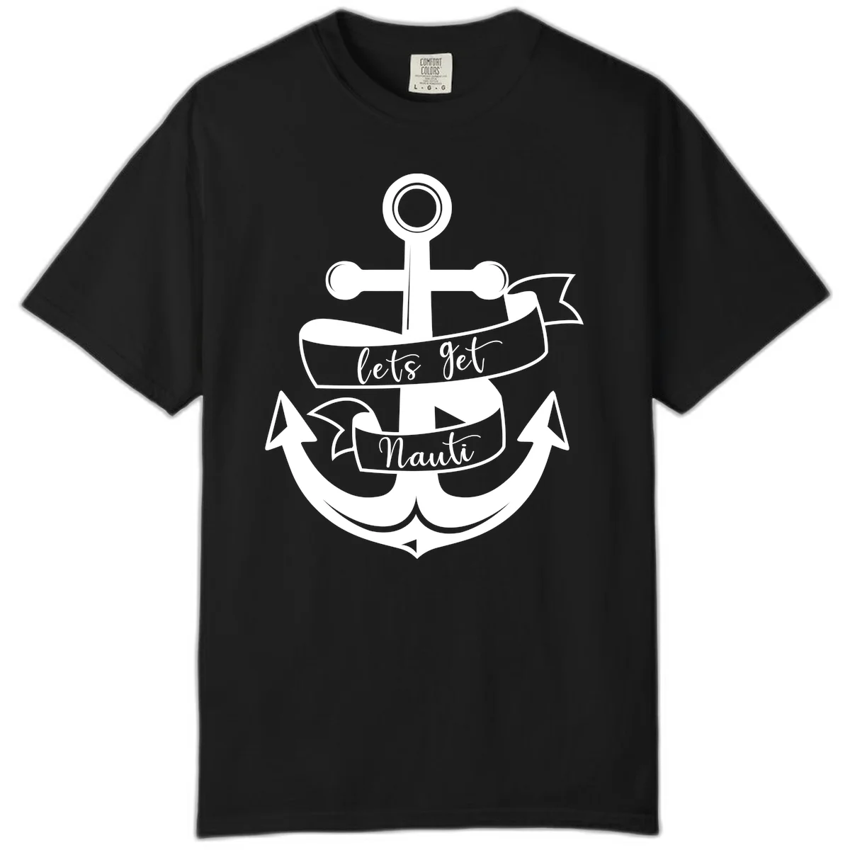 Let's Get Nauti Anchor Comfort Color in Black