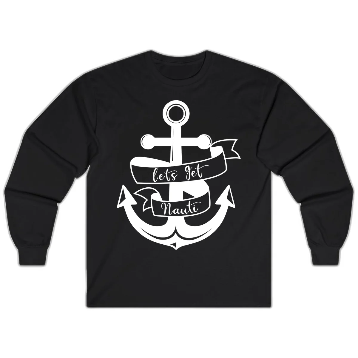 Let's Get Nauti Anchor Long Sleeve in Black
