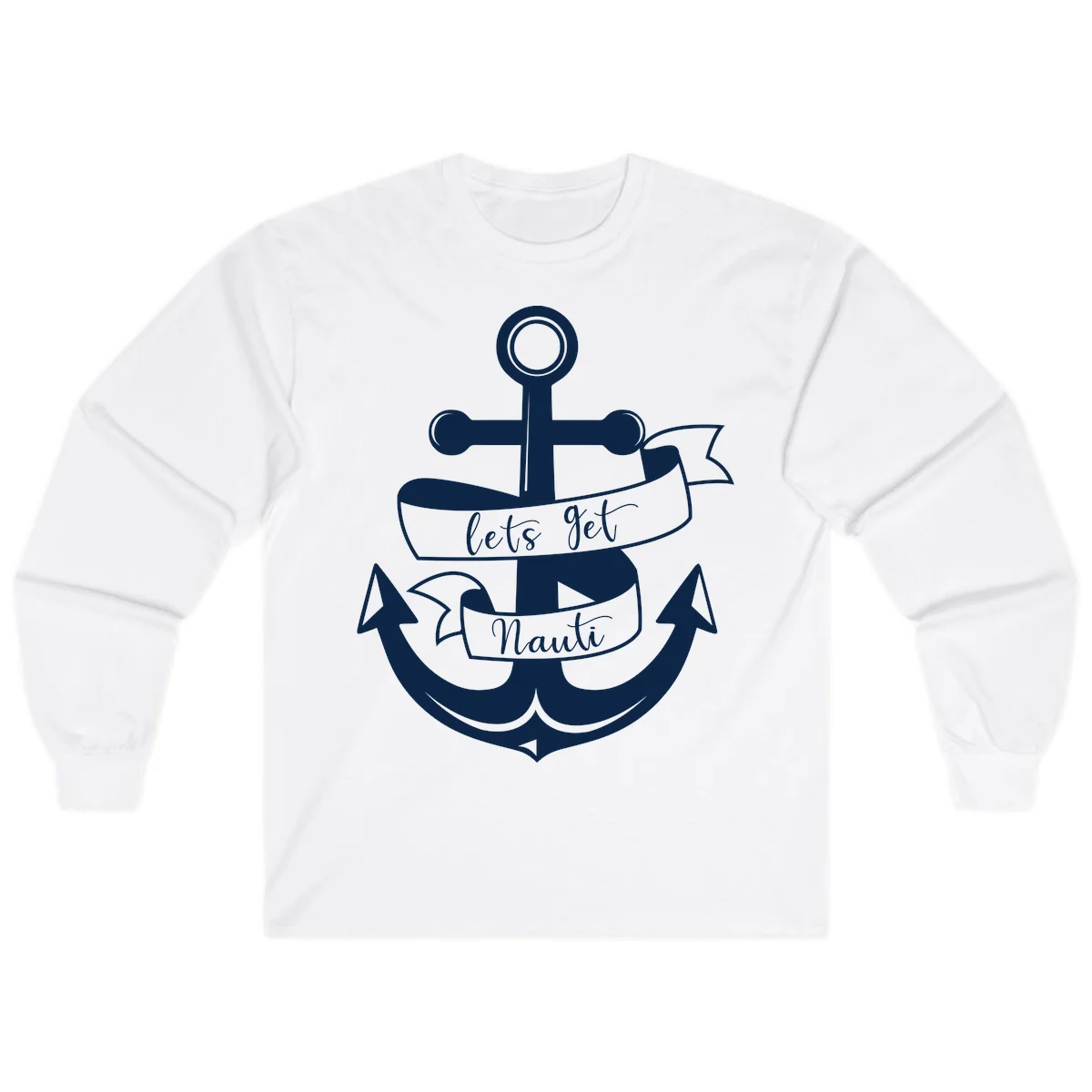 Let's Get Nauti Anchor Long Sleeve in White