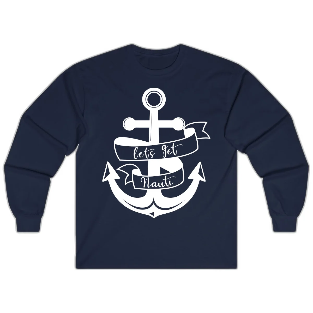 Let's Get Nauti Anchor Long Sleeve in Navy