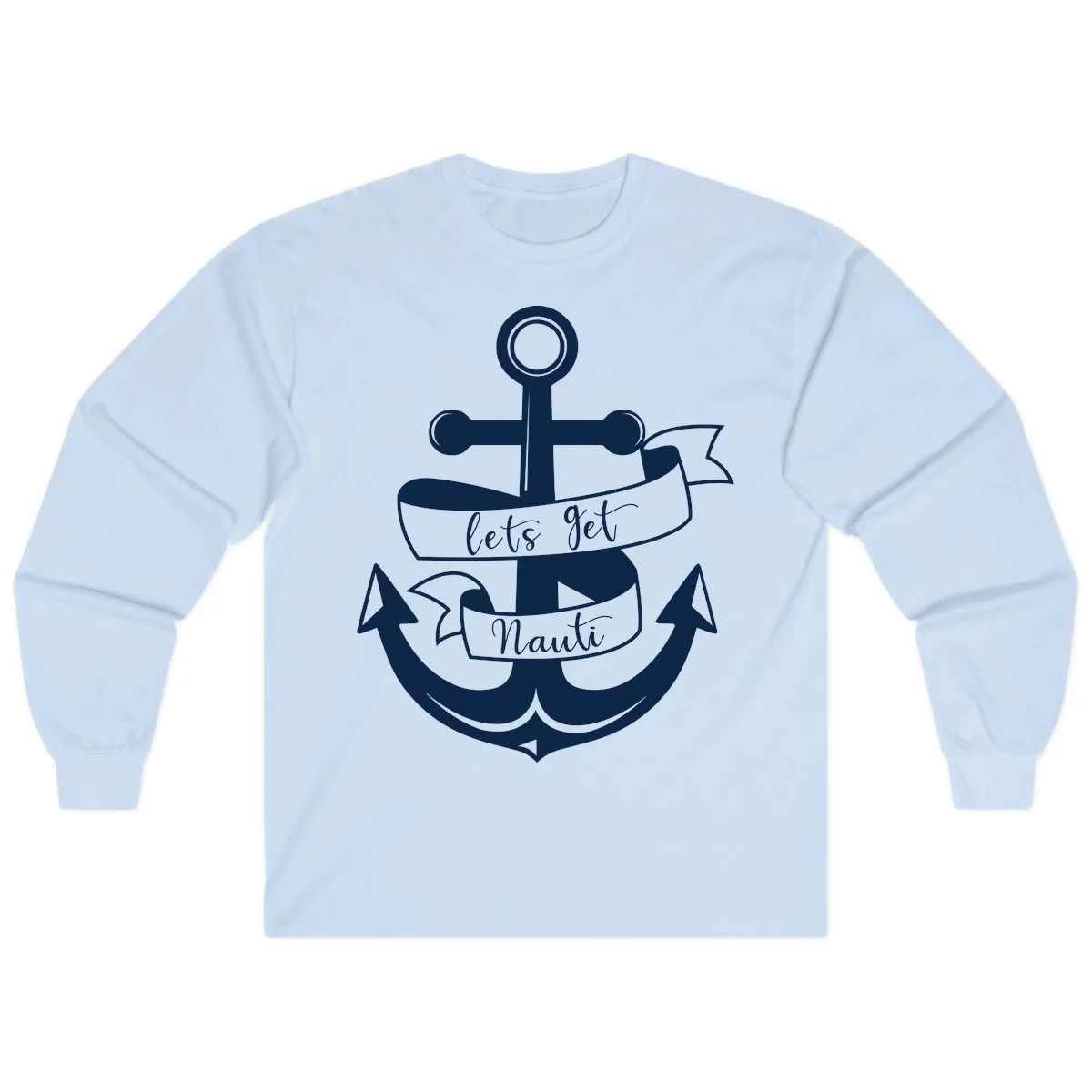 Let's Get Nauti Anchor Long Sleeve in Light Blue