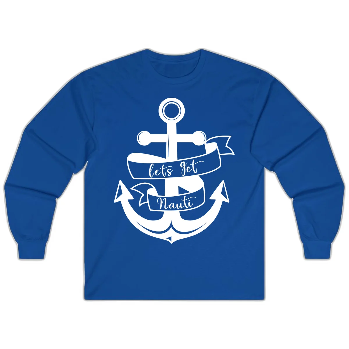 Let's Get Nauti Anchor Long Sleeve in Royal