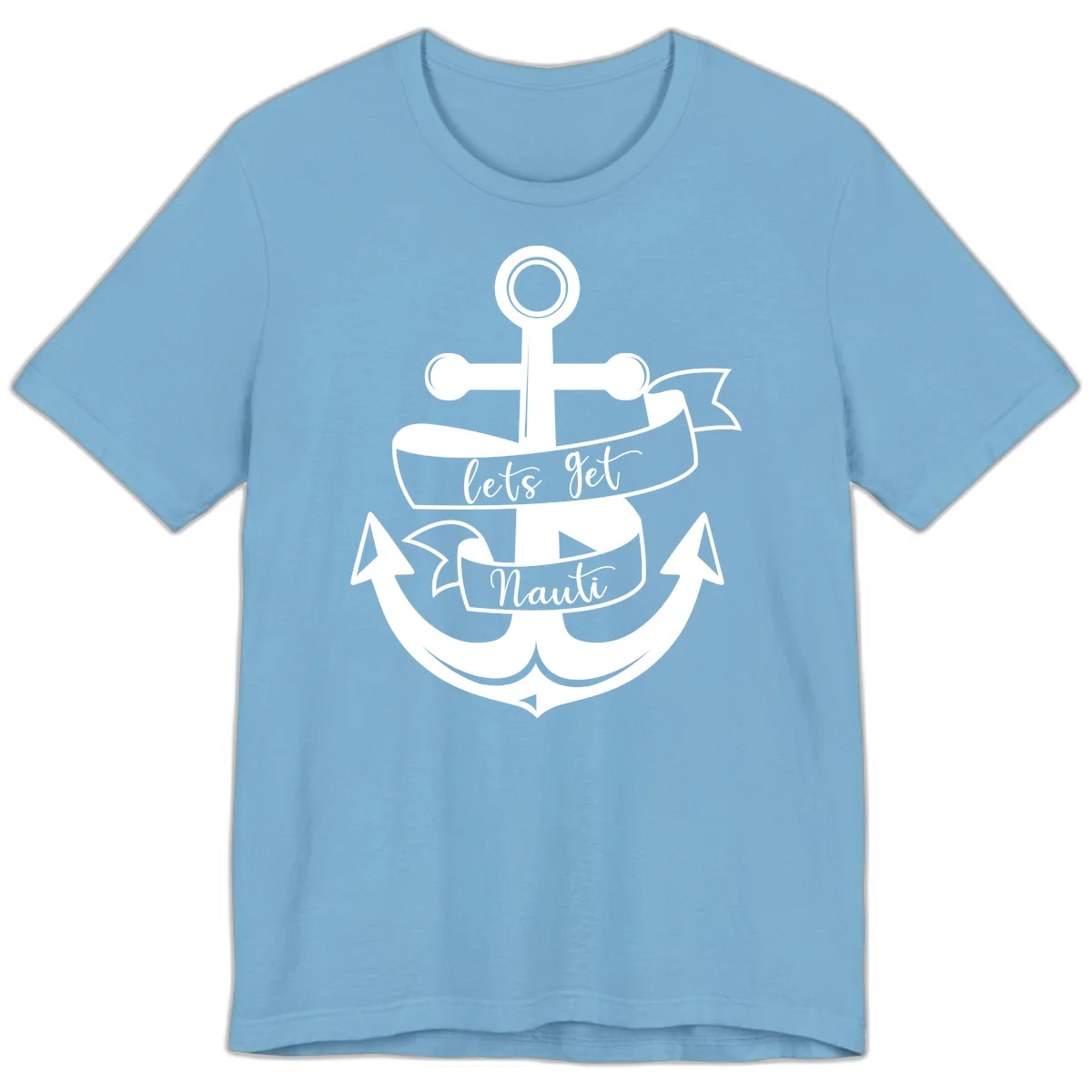 Let's Get Nauti Anchor Premium T-Shirt in Ocean Blue