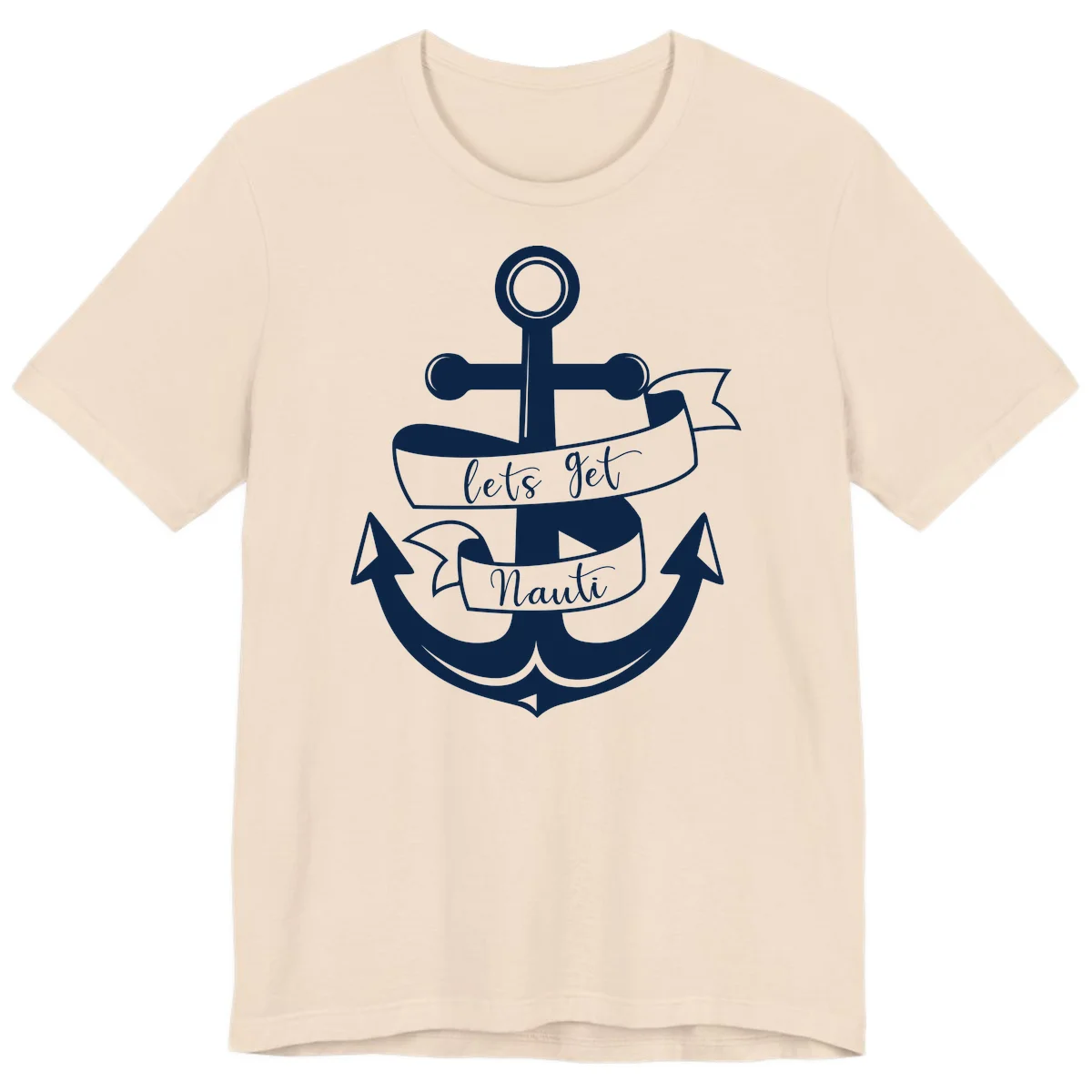 Let's Get Nauti Anchor Premium T-Shirt in Soft Cream