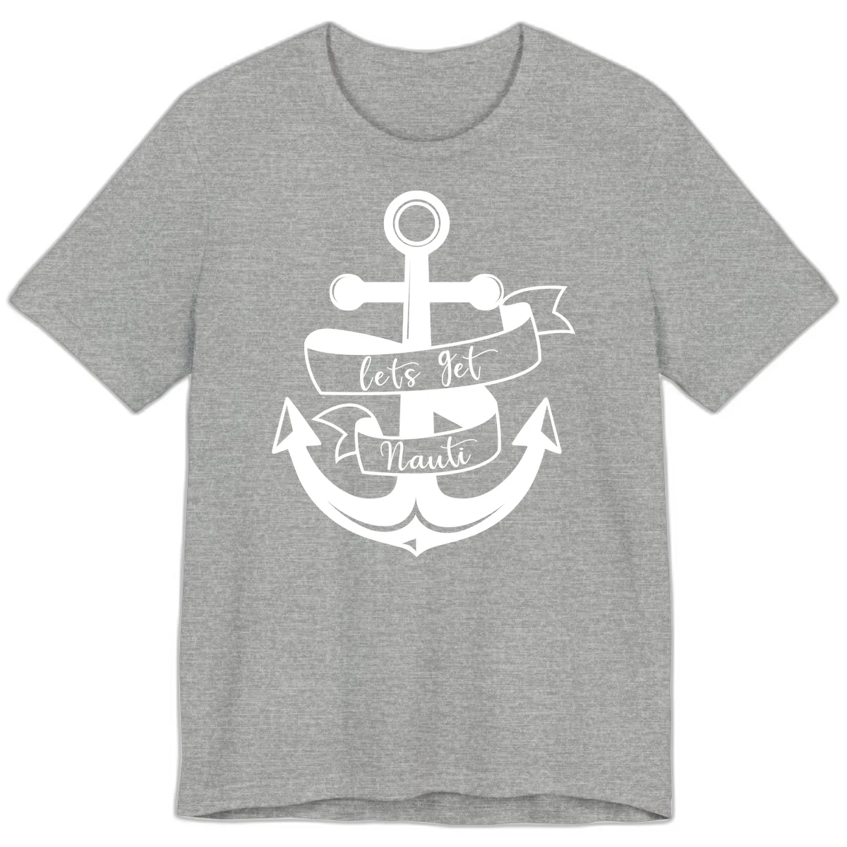 Let's Get Nauti Anchor Premium T-Shirt in Athletic Heather