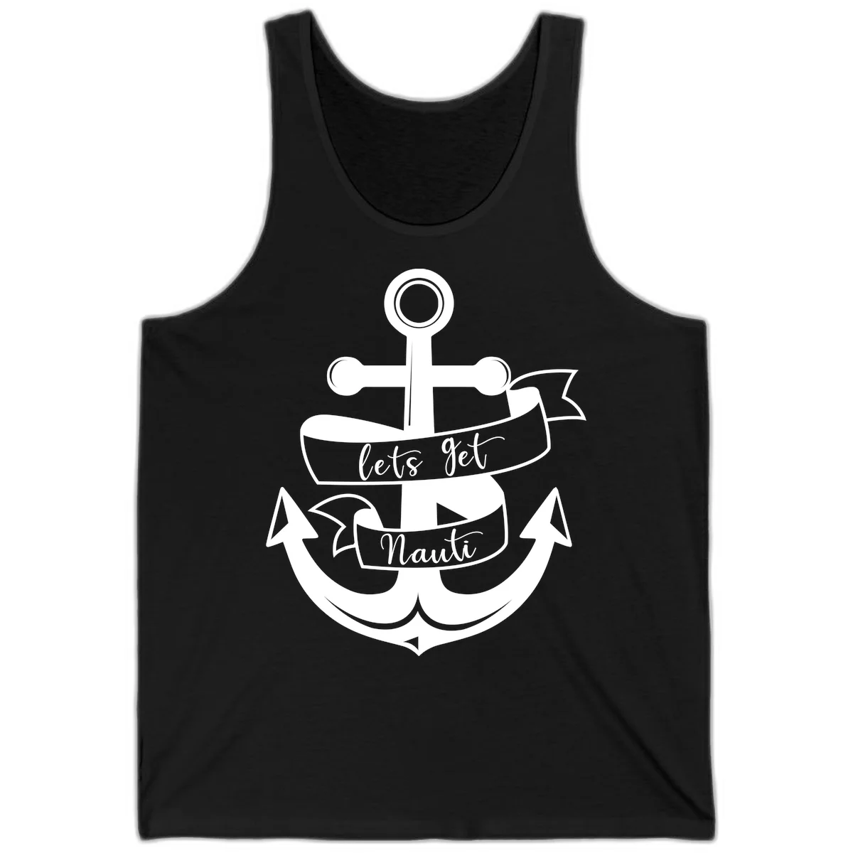 Let's Get Nauti Anchor Tank in Black