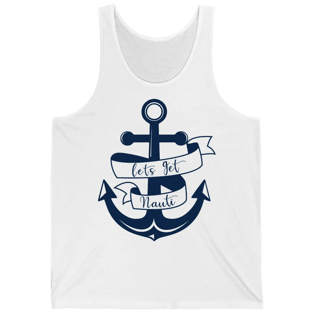 Let's Get Nauti Anchor Tank in White