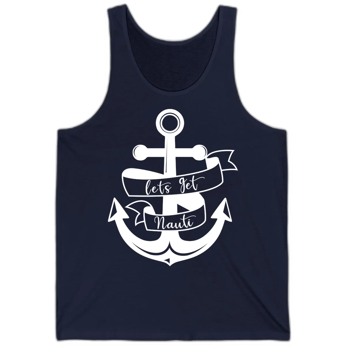 Let's Get Nauti Anchor Tank in Navy