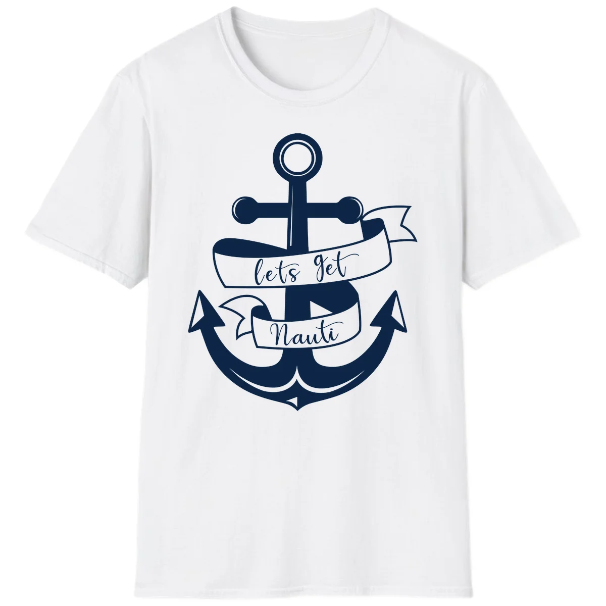 Let's Get Nauti Anchor T-Shirt in White