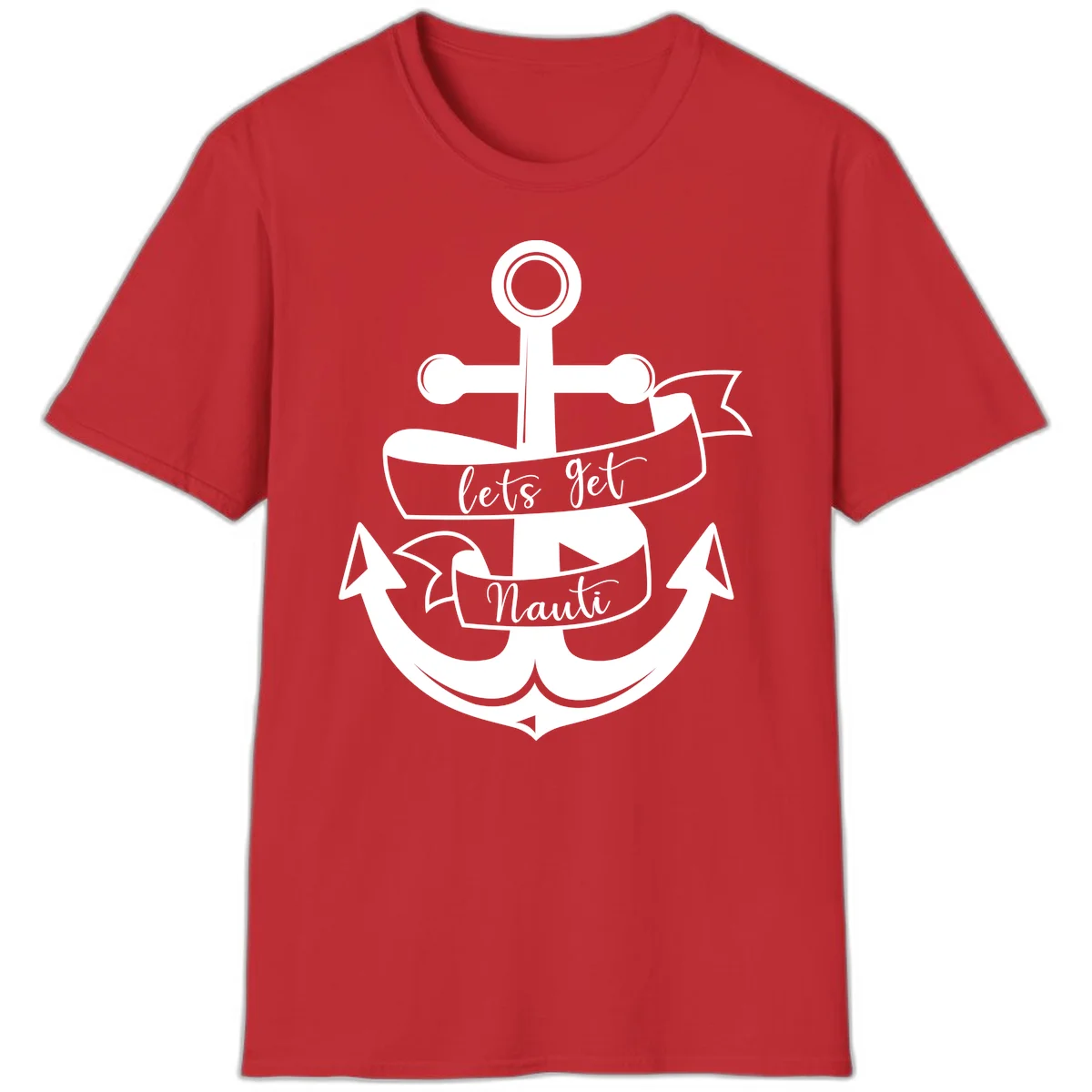 Let's Get Nauti Anchor T-Shirt in Red
