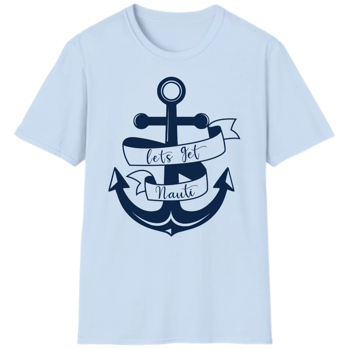 Let's Get Nauti Anchor T-Shirt in Light Blue
