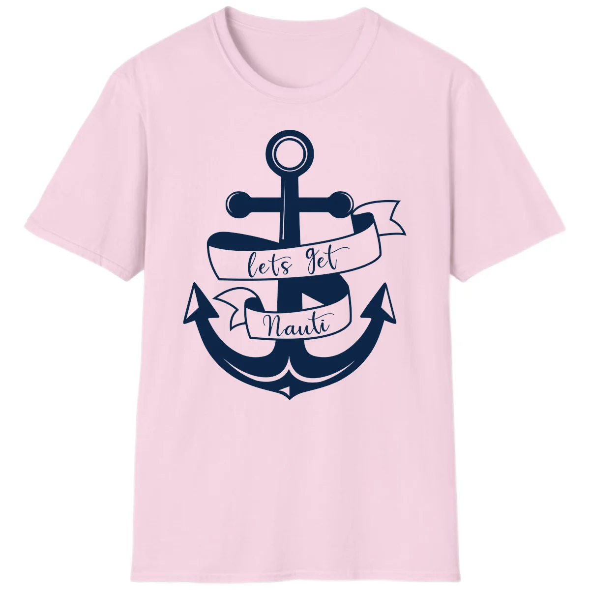 Let's Get Nauti Anchor T-Shirt in Light Pink