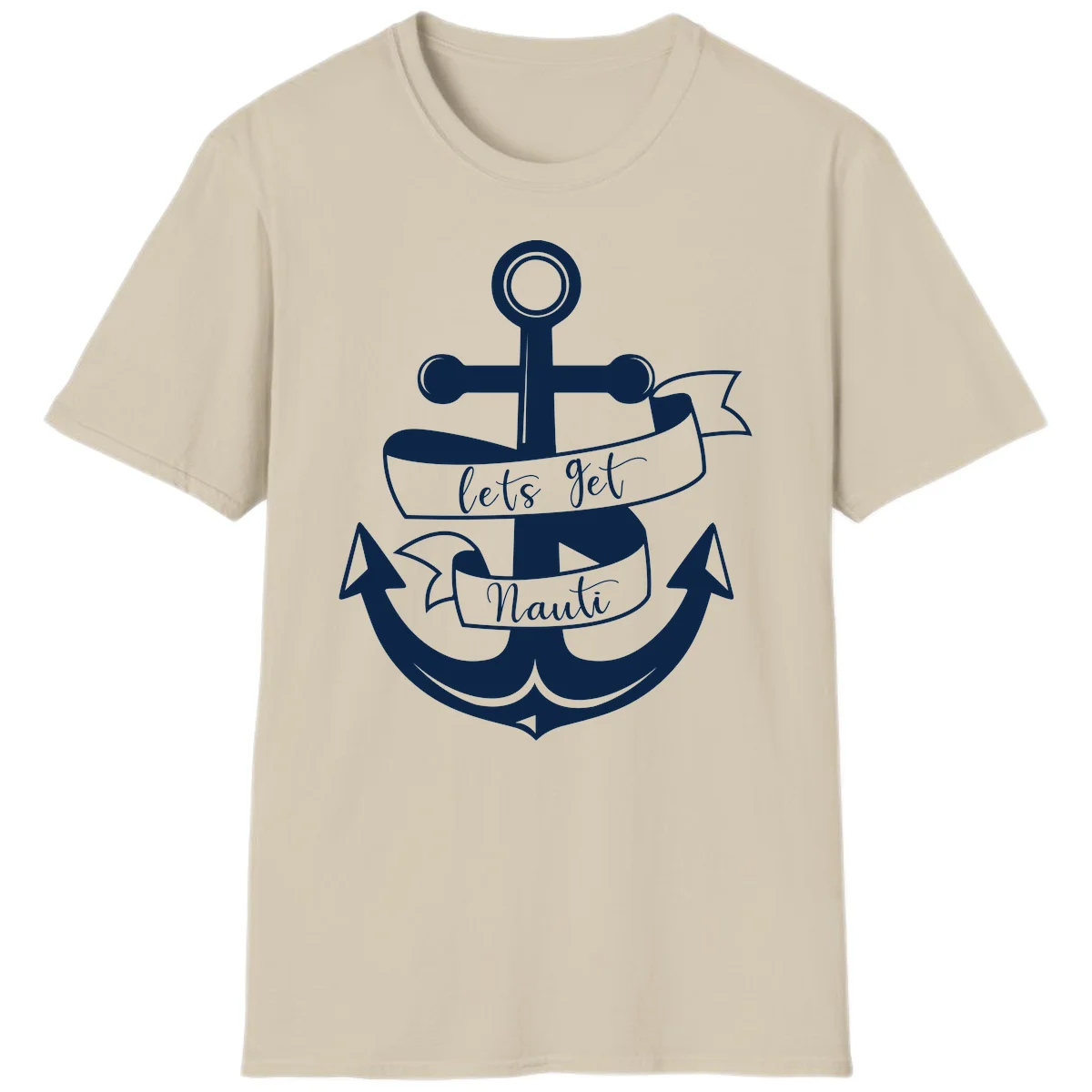 Let's Get Nauti Anchor T-Shirt in Sand
