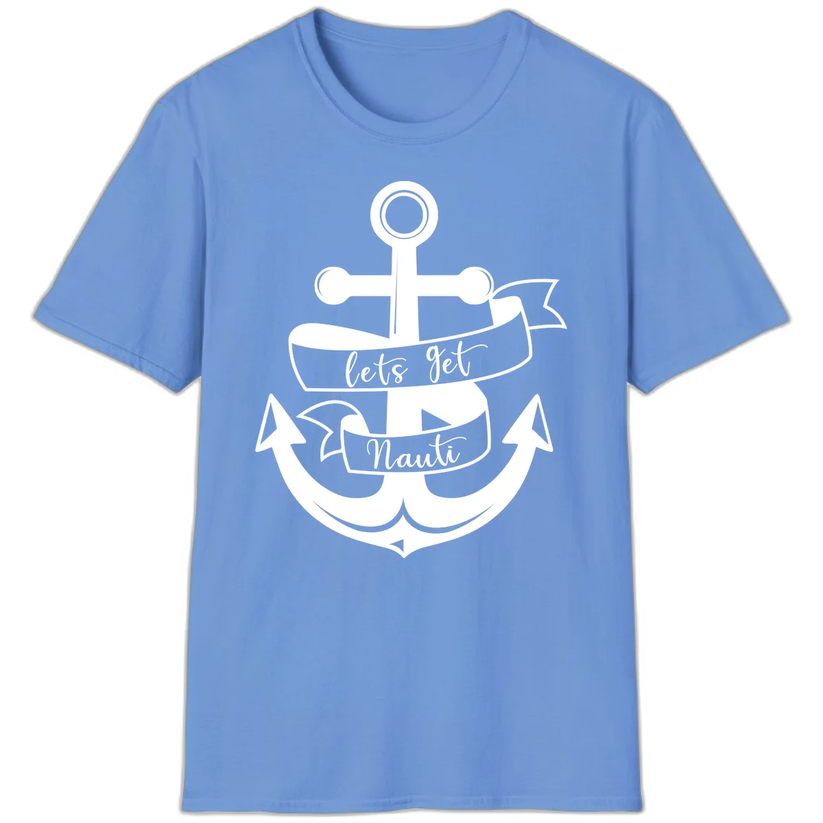 Let's Get Nauti Anchor T-Shirt in Carolina Blue