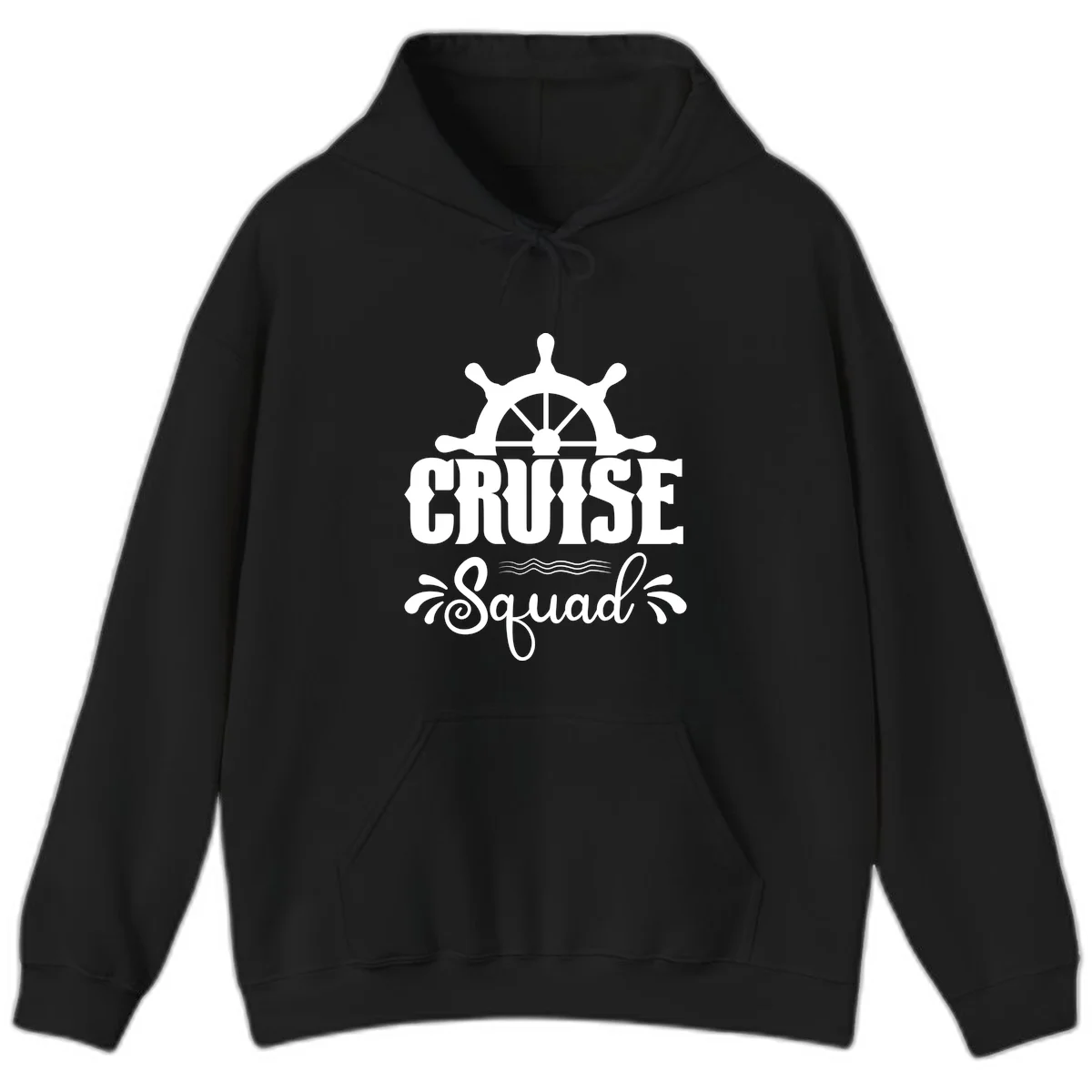 Cruise Squad Nautical Helm Hoodie in Black
