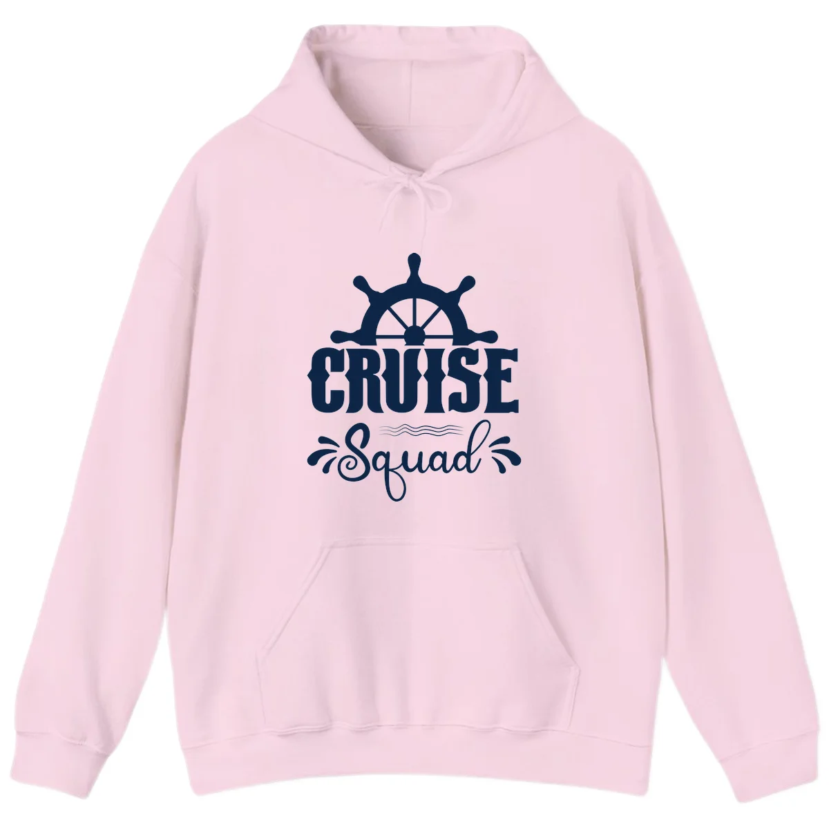 Cruise Squad Nautical Helm Hoodie in Light Pink