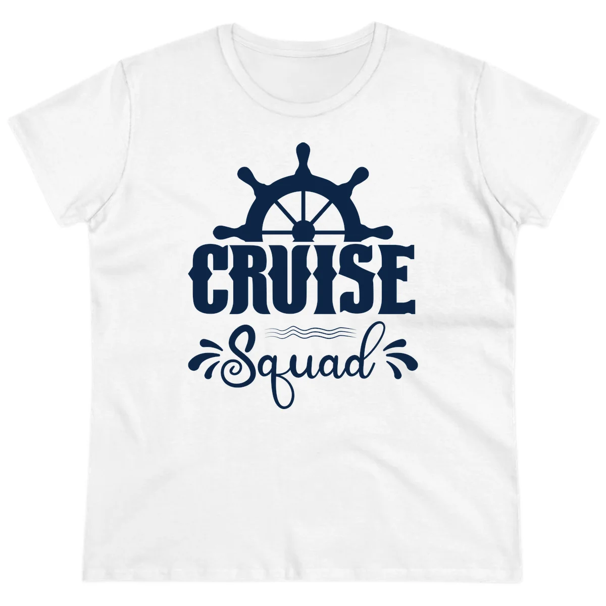 Cruise Squad Nautical Helm Ladies Tee in White