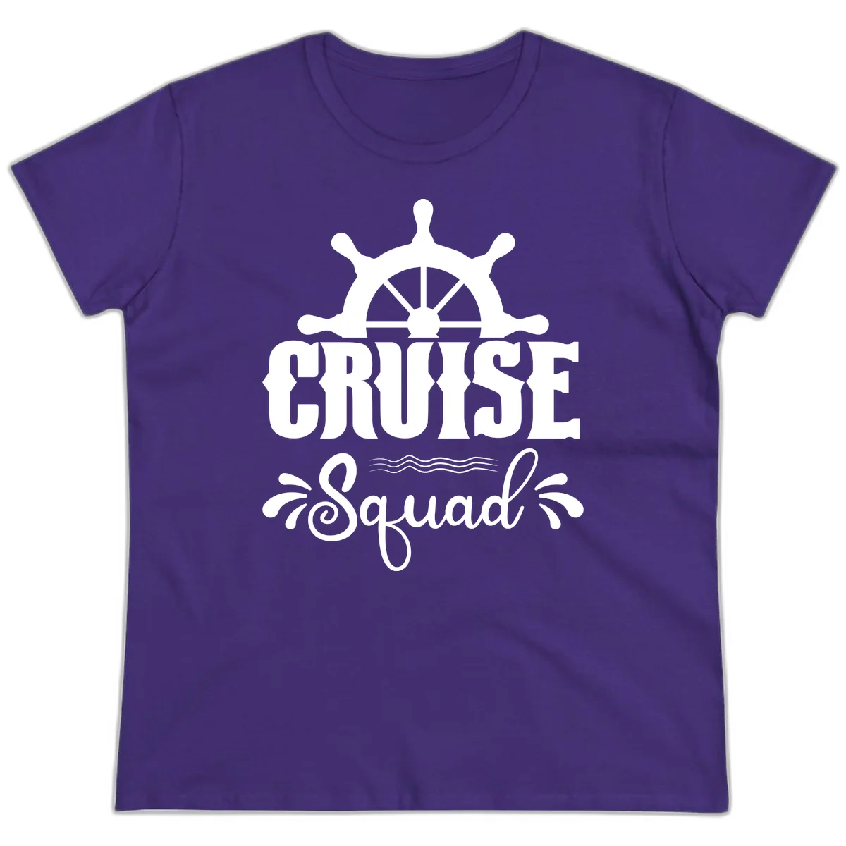 Cruise Squad Nautical Helm Ladies Tee in Purple