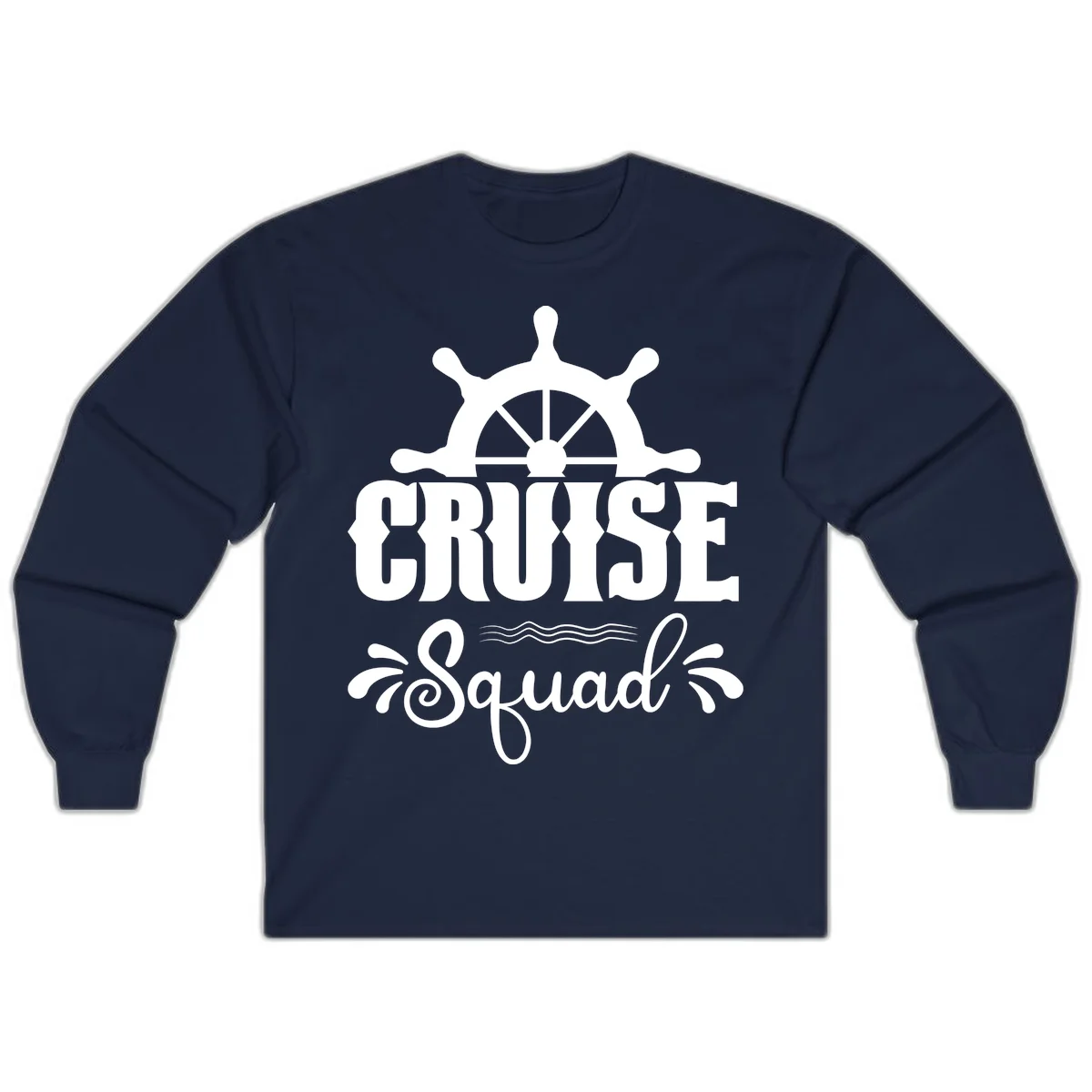 Cruise Squad Nautical Helm Long Sleeve in Navy