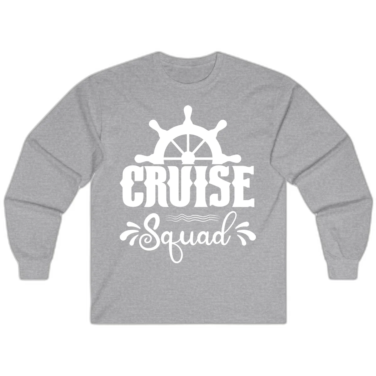 Cruise Squad Nautical Helm Long Sleeve in Sport Grey