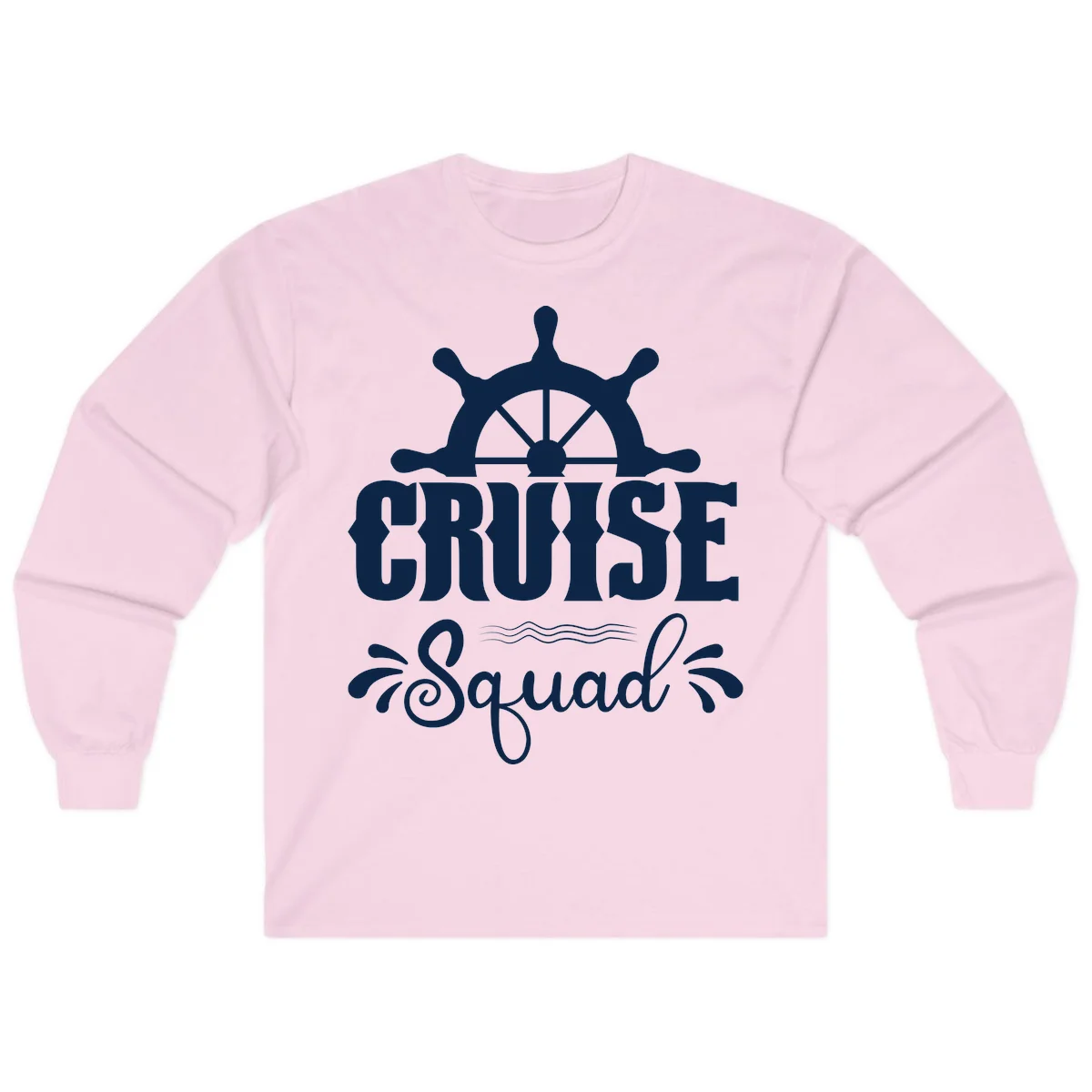Cruise Squad Nautical Helm Long Sleeve in Light Pink