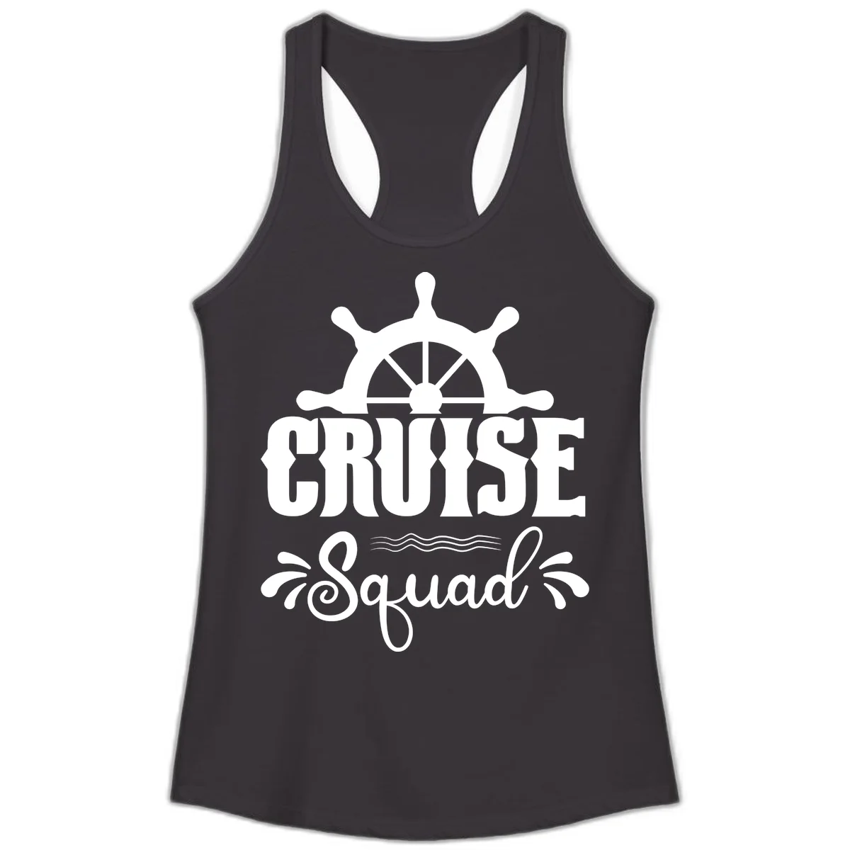 Cruise Squad Nautical Helm Ladies Tank in Black