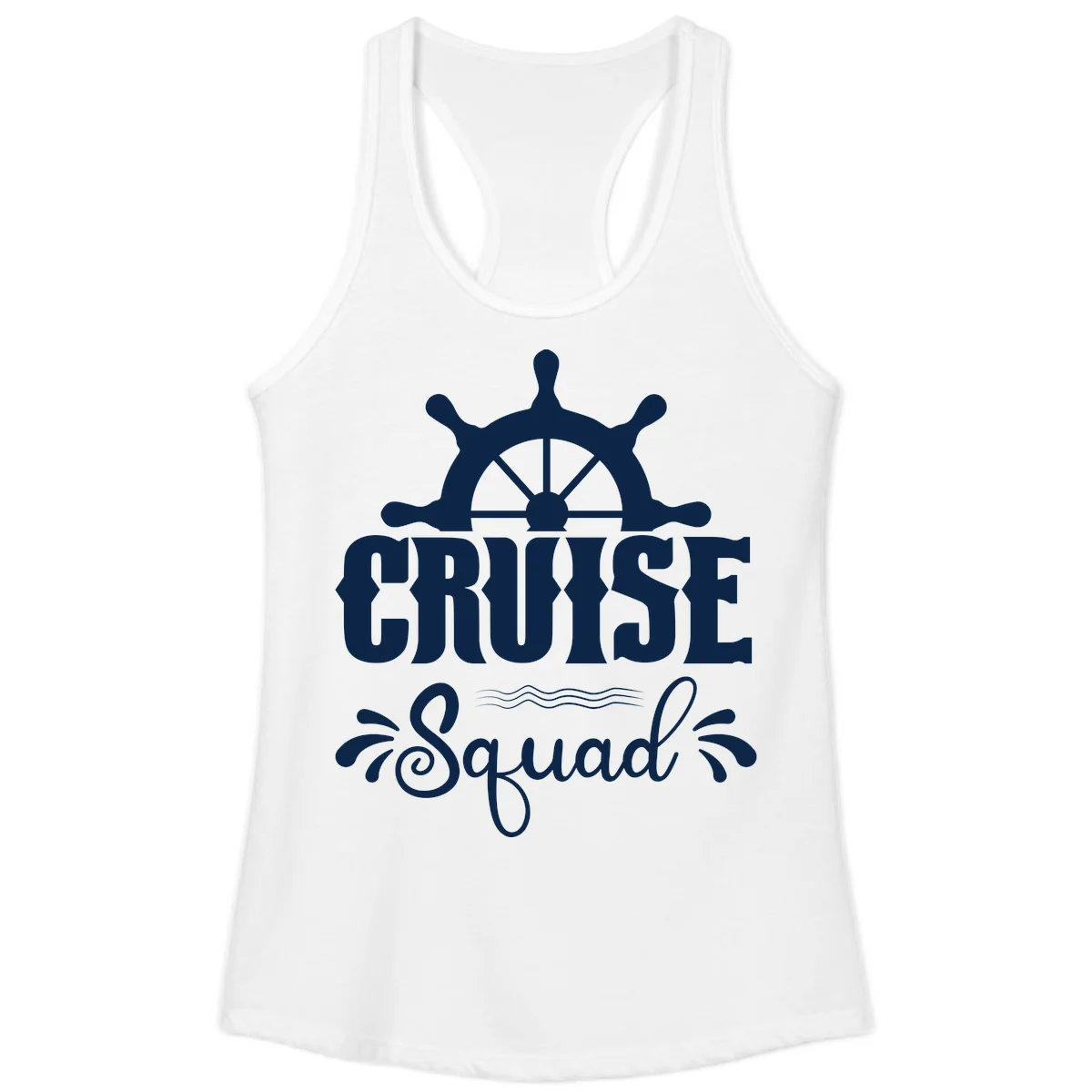 Cruise Squad Nautical Helm Ladies Tank in White