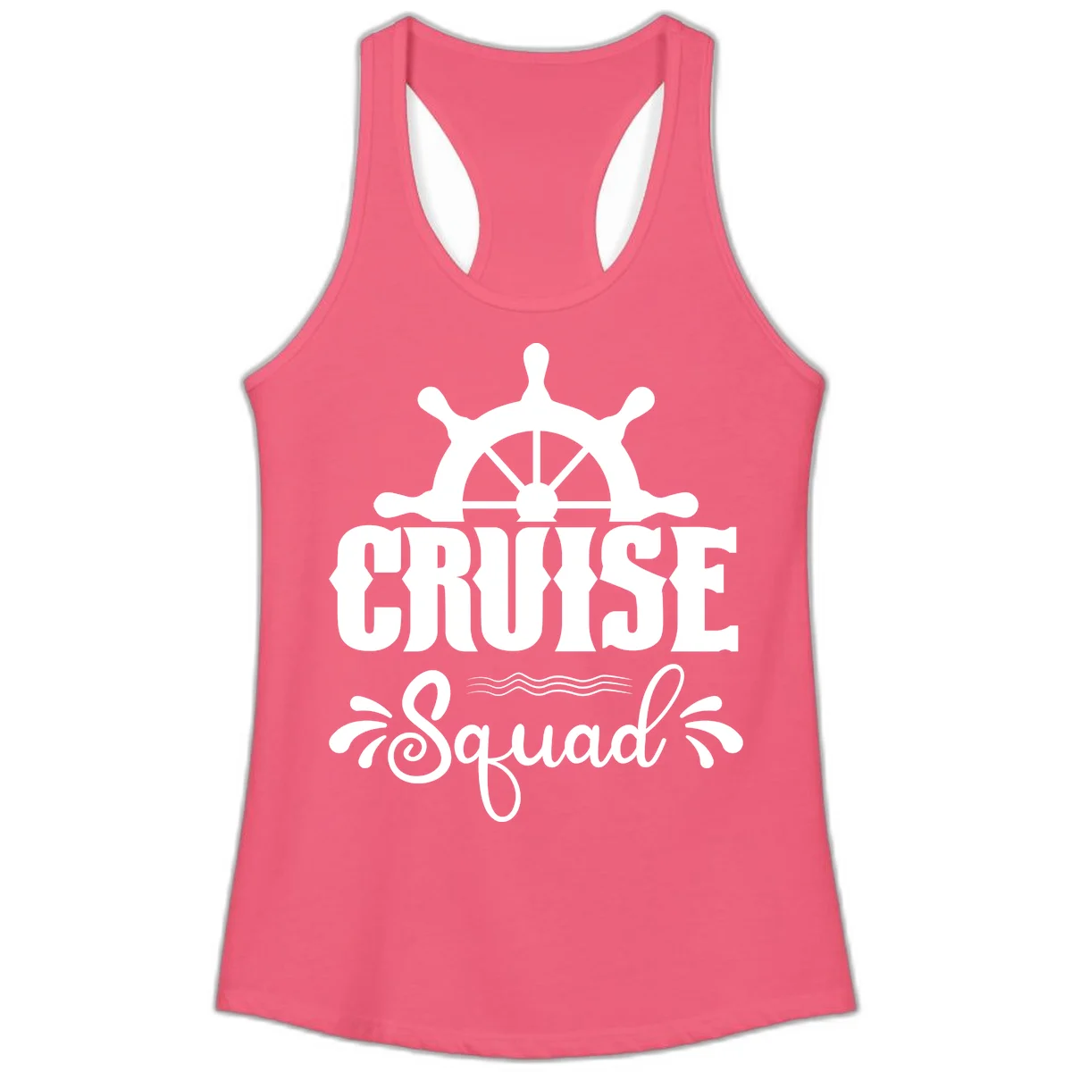 Cruise Squad Nautical Helm Ladies Tank in Hot Pink