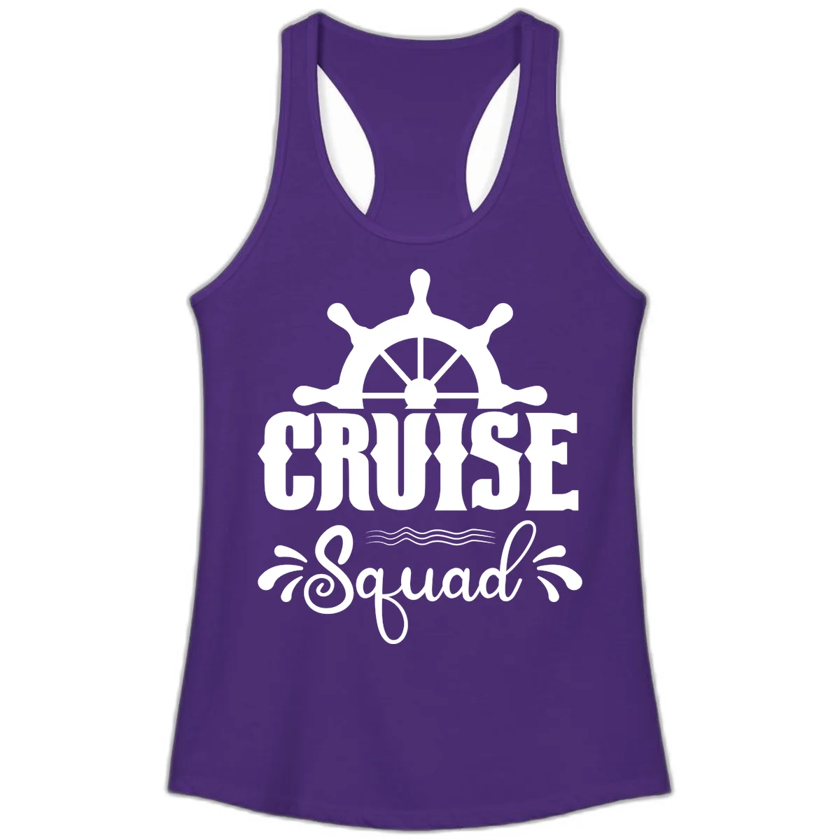 Cruise Squad Nautical Helm Ladies Tank in Solid Purple Rush