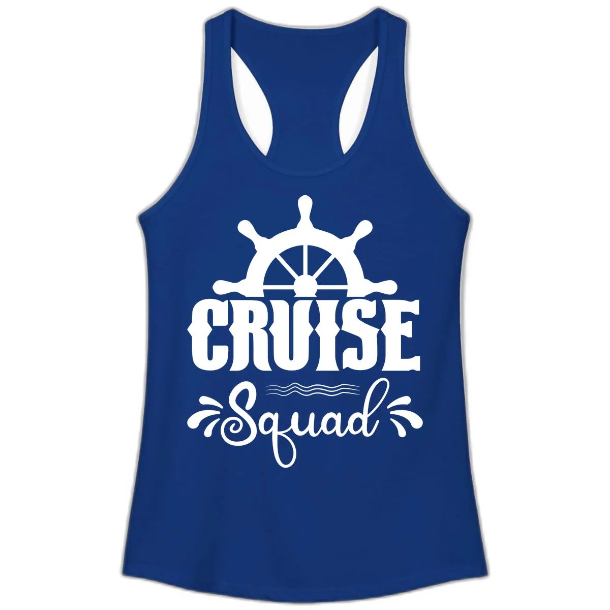 Cruise Squad Nautical Helm Ladies Tank in Solid Royal