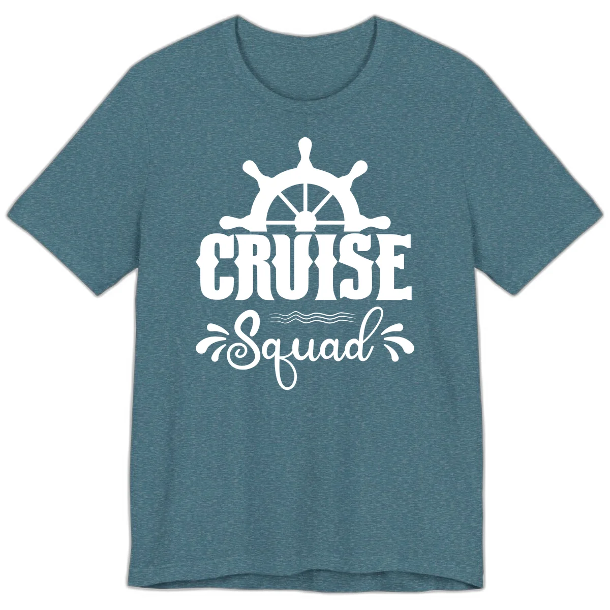 Cruise Squad Nautical Helm Premium T-Shirt in Heather Deep Teal