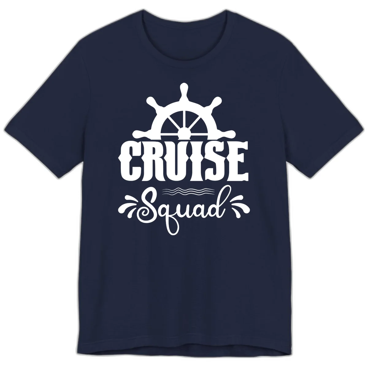 Cruise Squad Nautical Helm Premium T-Shirt in Navy