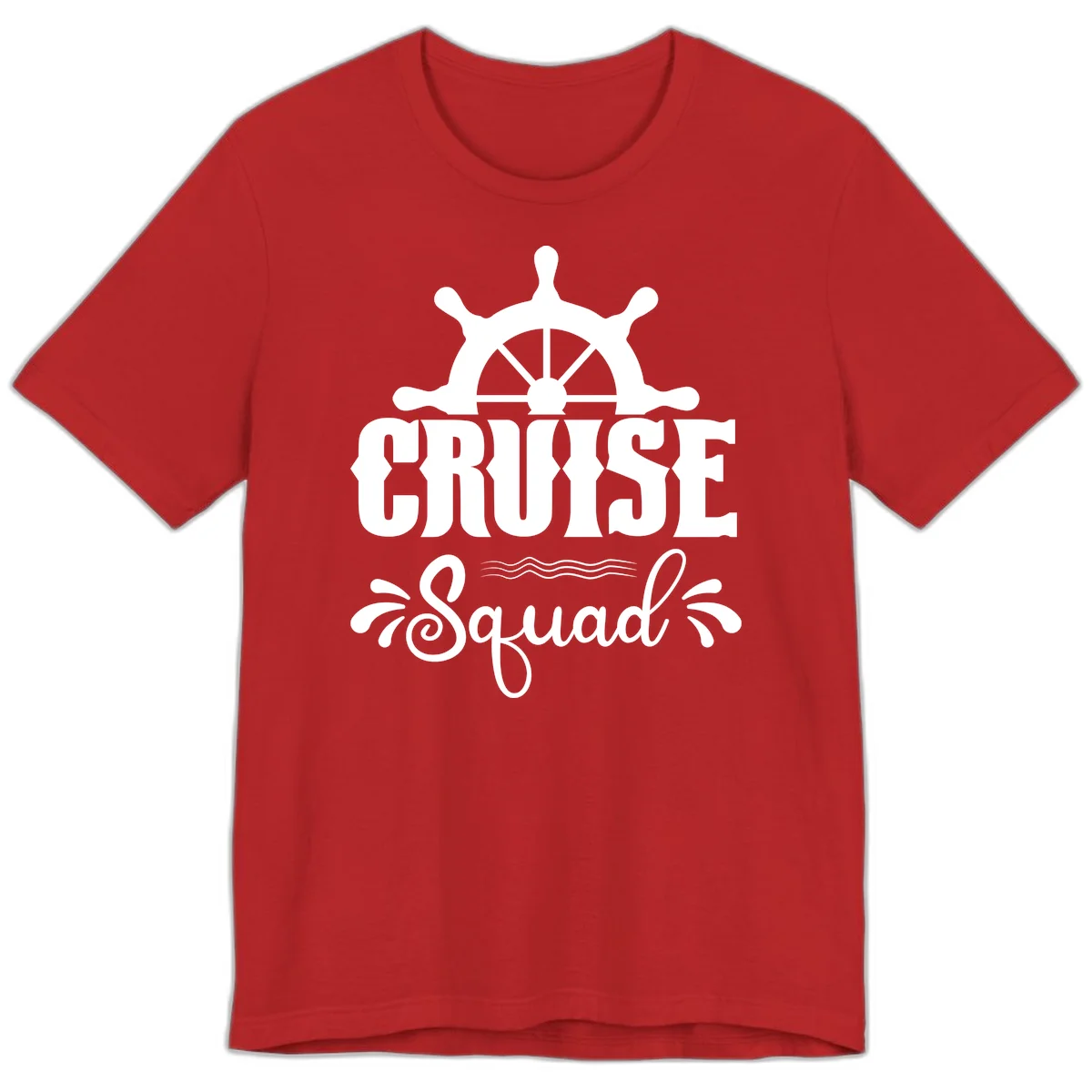 Cruise Squad Nautical Helm Premium T-Shirt in Red