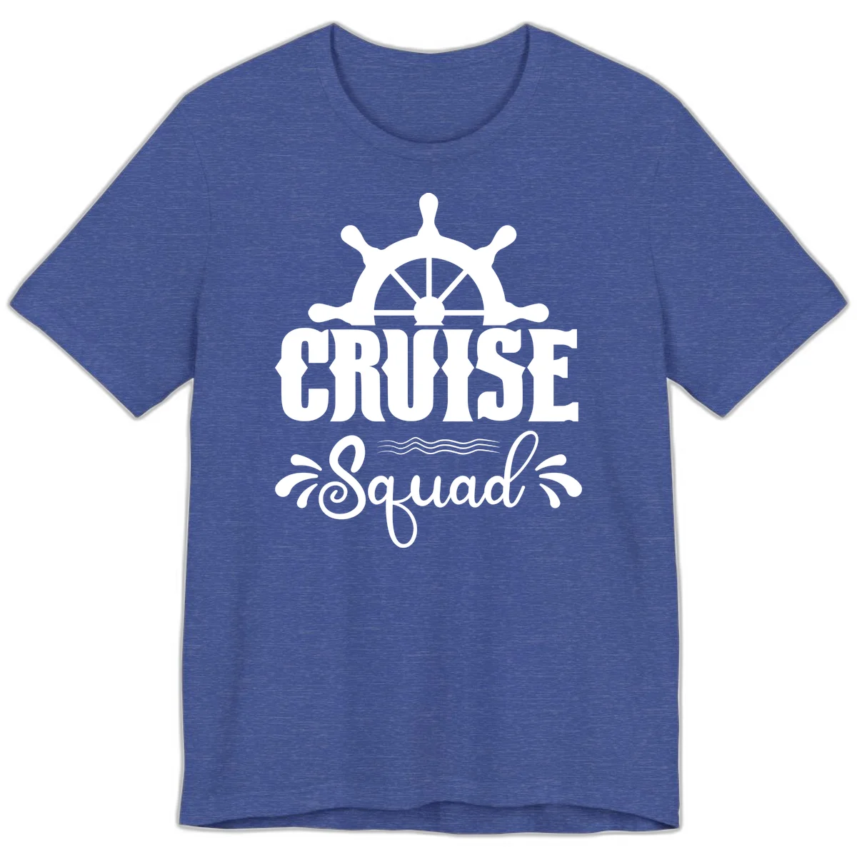 Cruise Squad Nautical Helm Premium T-Shirt in Heather True Royal