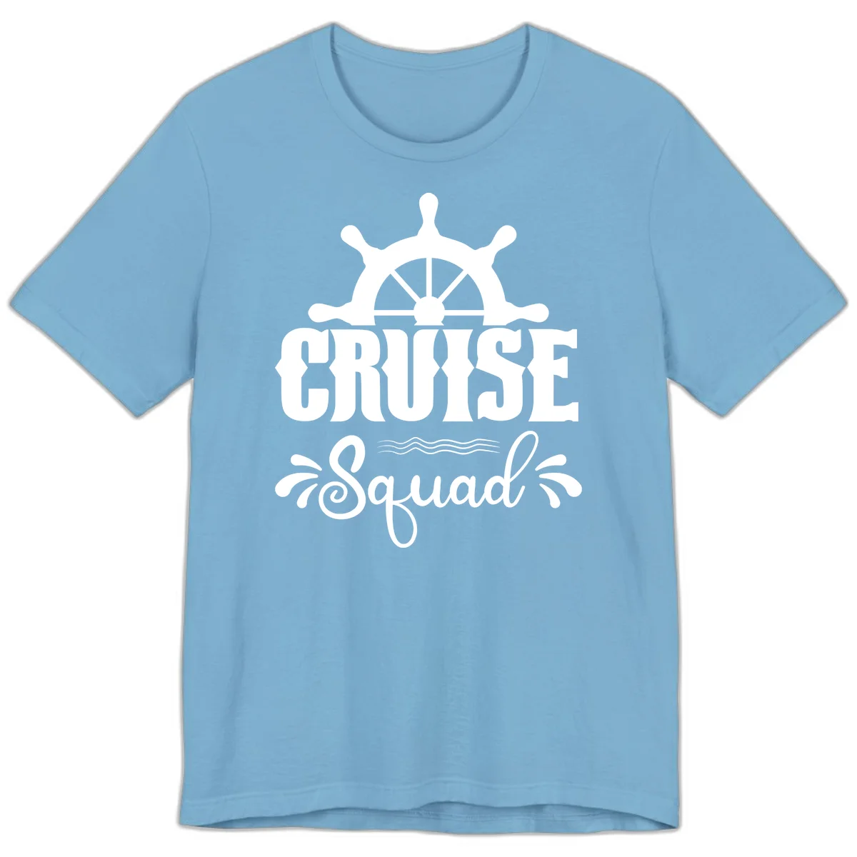 Cruise Squad Nautical Helm Premium T-Shirt in Ocean Blue