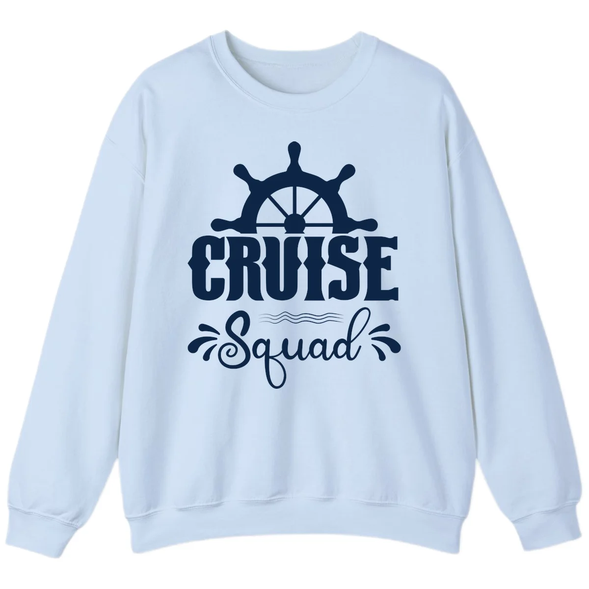 Cruise Squad Nautical Helm Sweatshirt in Light Blue