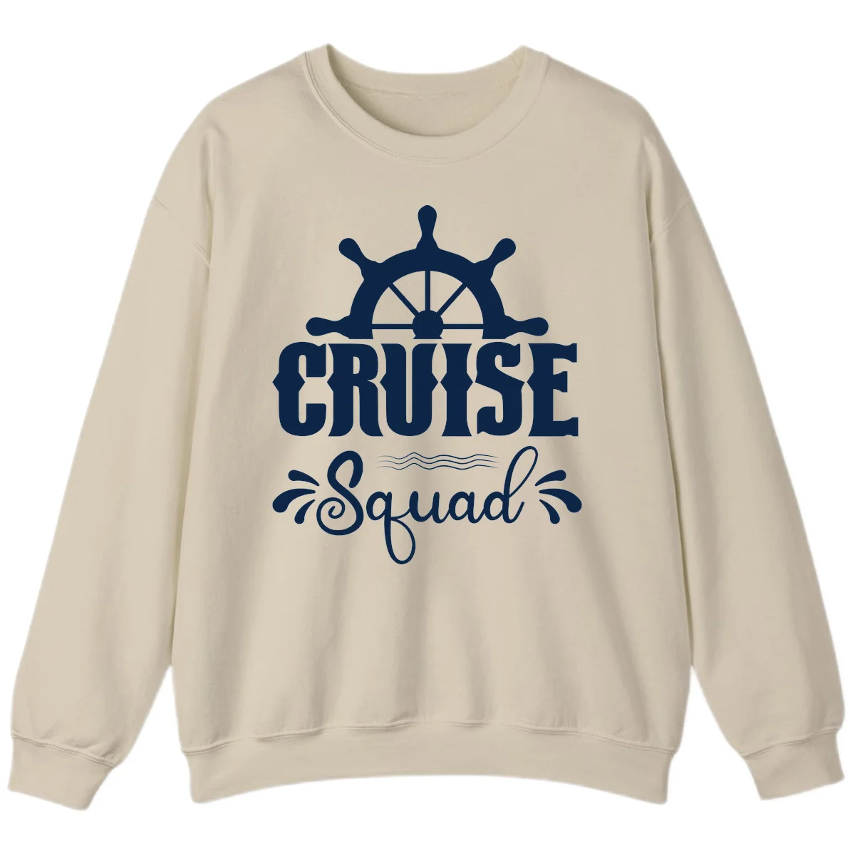 Cruise Squad Nautical Helm Sweatshirt in Sand