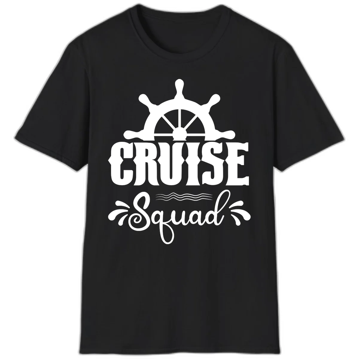 Cruise Squad Nautical Helm T-Shirt in Black
