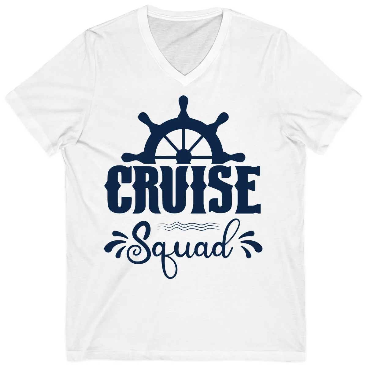 Cruise Squad Nautical Helm V-Neck in White