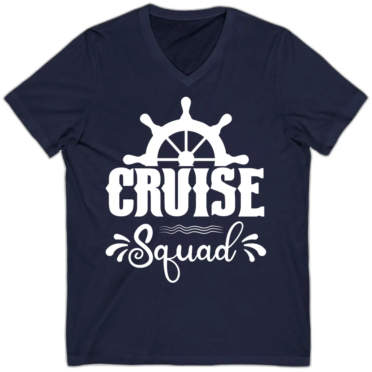 Cruise Squad Nautical Helm V-Neck in Navy
