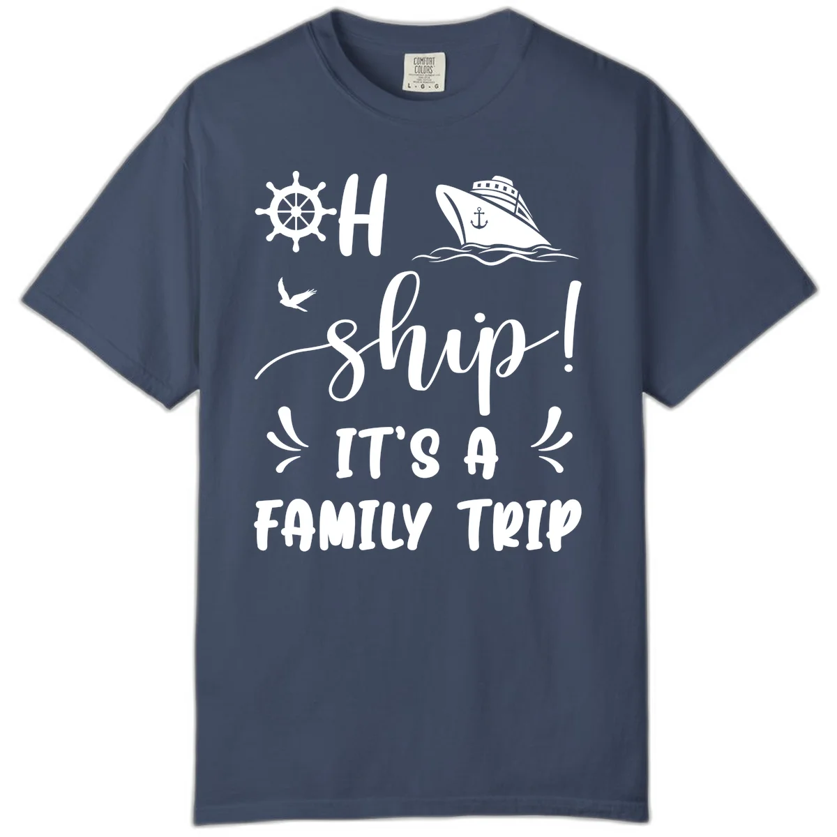 Ahoy Ship It's A Family Trip Comfort Color in Midnight